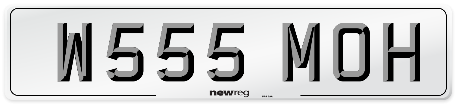 W555 MOH Number Plate from New Reg